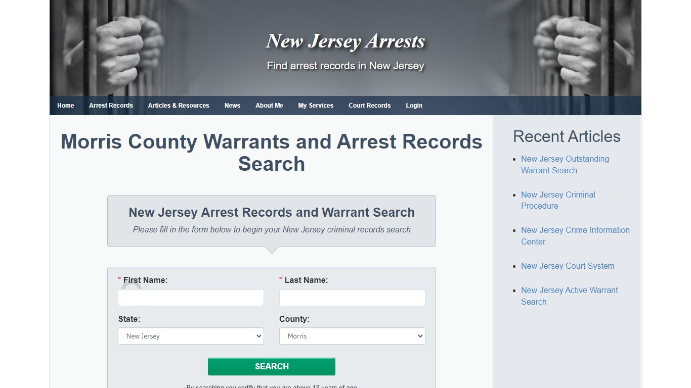 Morris County Warrants and Arrest Records Search